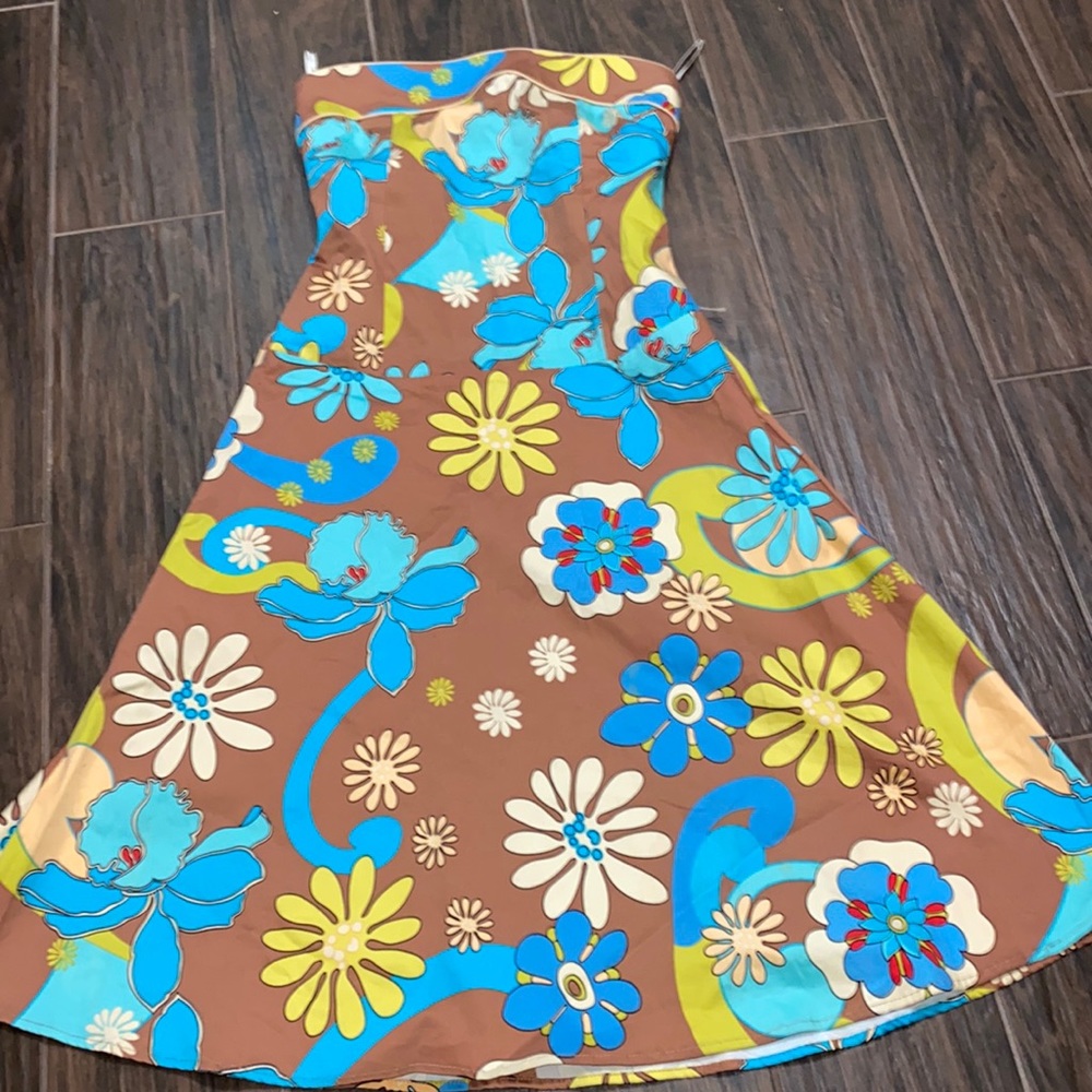 Luly K vintage strapless floral  dress